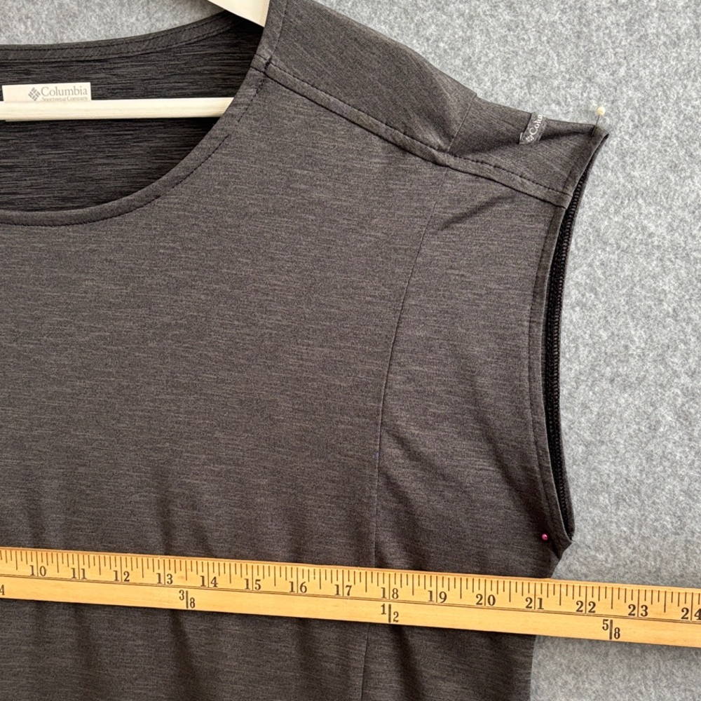 Columbia Cap Sleeve Sports Top  Large Heathered Gray - Picture 4 of 7